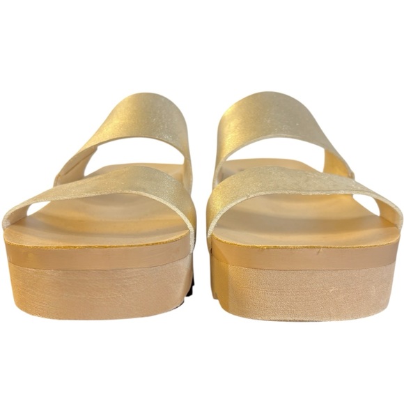 Reef Cushion Vista Hi Womens Platform Slide Sandals Metallic Golden Hour Size 8 - Picture 4 of 10